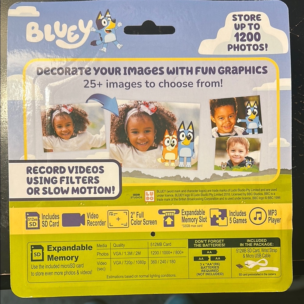 Bluey Kids' Digital Camera with Fun Graphics - Picture 2 of 4
